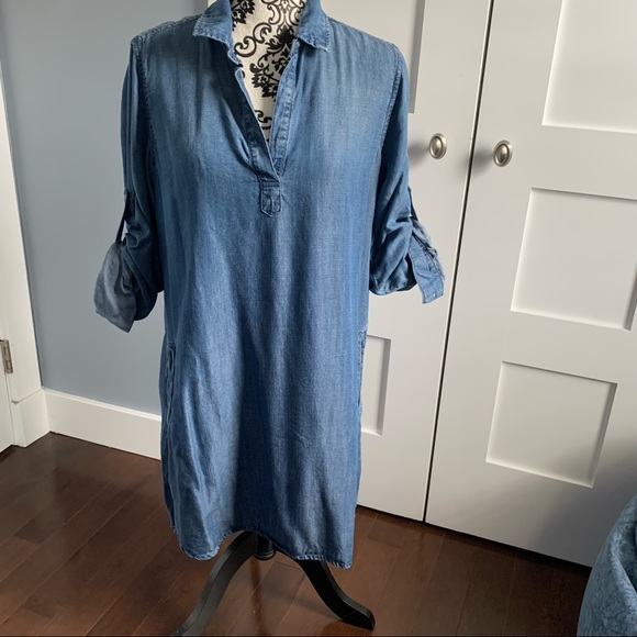 Anthropologie Cloth & Stone Chambray Tunic Dress - Picture 1 of 12